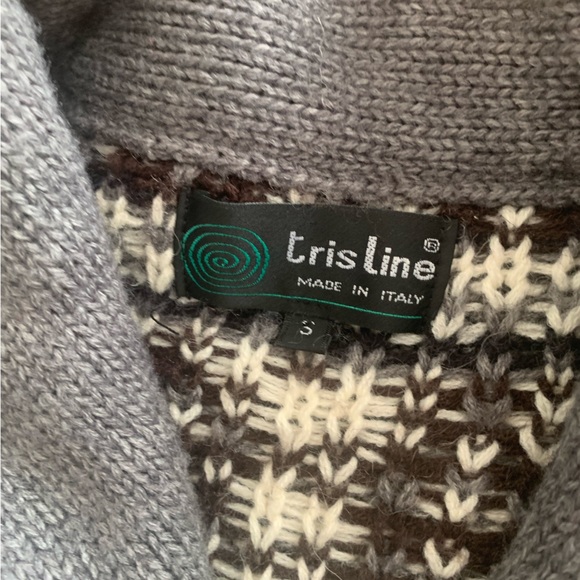 Tris line Wool Blend Men’s Cardigan Sweater - Picture 7 of 10